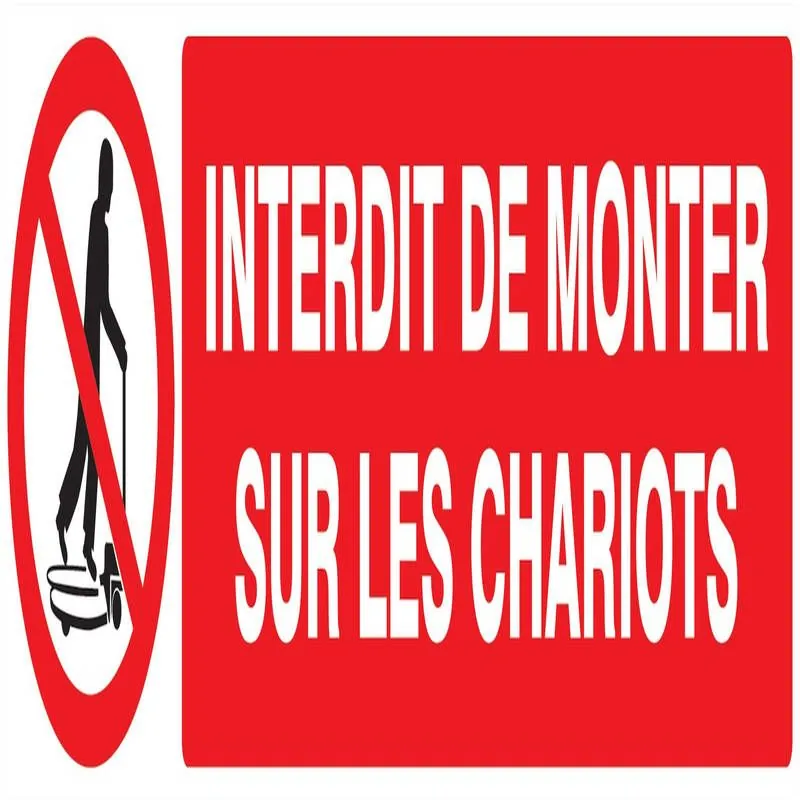 Panneau INTERDIT DE MONTER S/CHARIOTS Taliaplast 725230