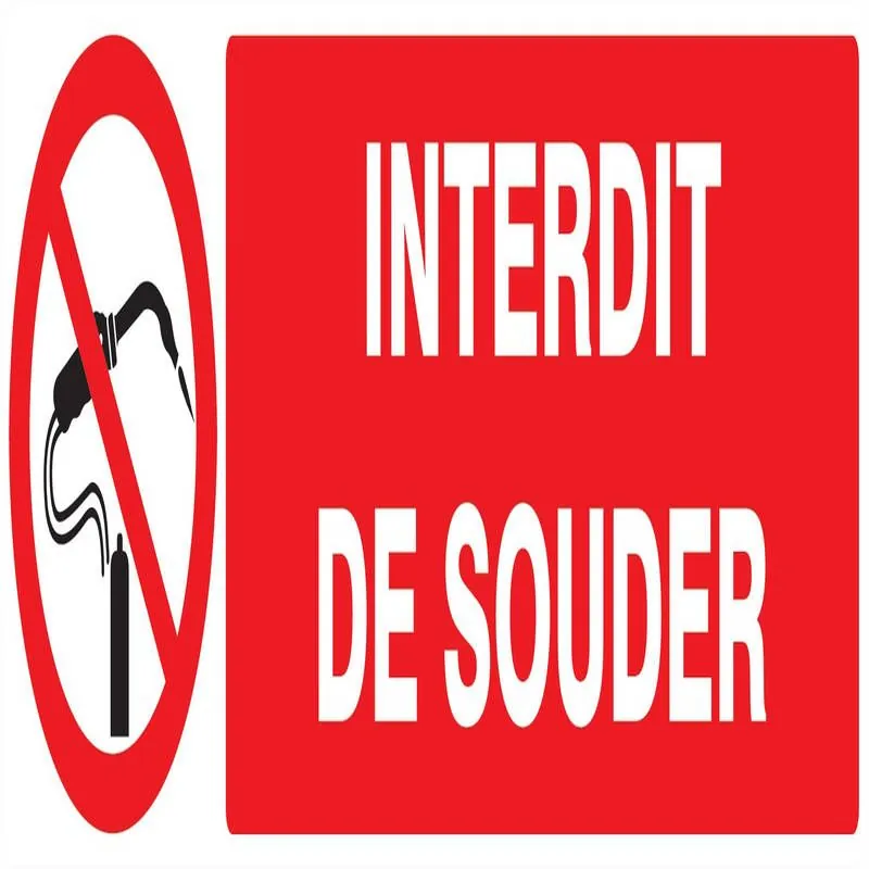 Panneau INTERDIT DE SOUDER 200X52 NORM Taliaplast 720232