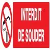Panneau INTERDIT DE SOUDER 200X52 NORM Taliaplast 720232