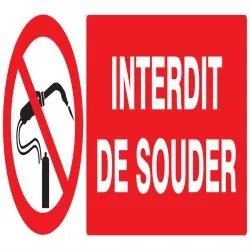 Panneau INTERDIT DE SOUDER 330x120mm Taliaplast 726232