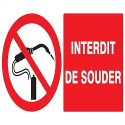 Panneau INTERDIT DE SOUDER 330x200mm Taliaplast 721232