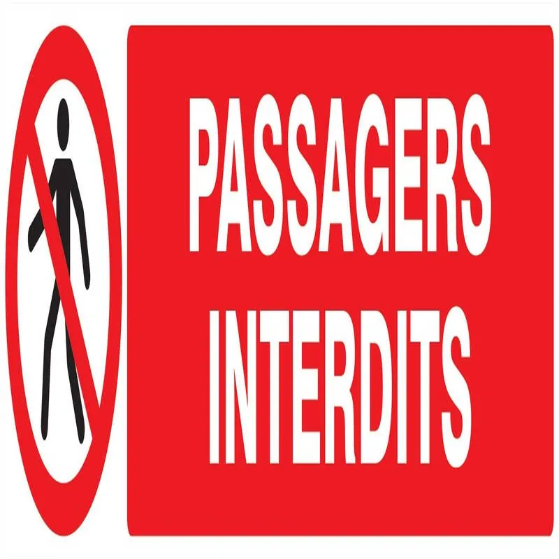 Panneau PASSAGERS INTERDITS 330X75 NOR Taliaplast 725202