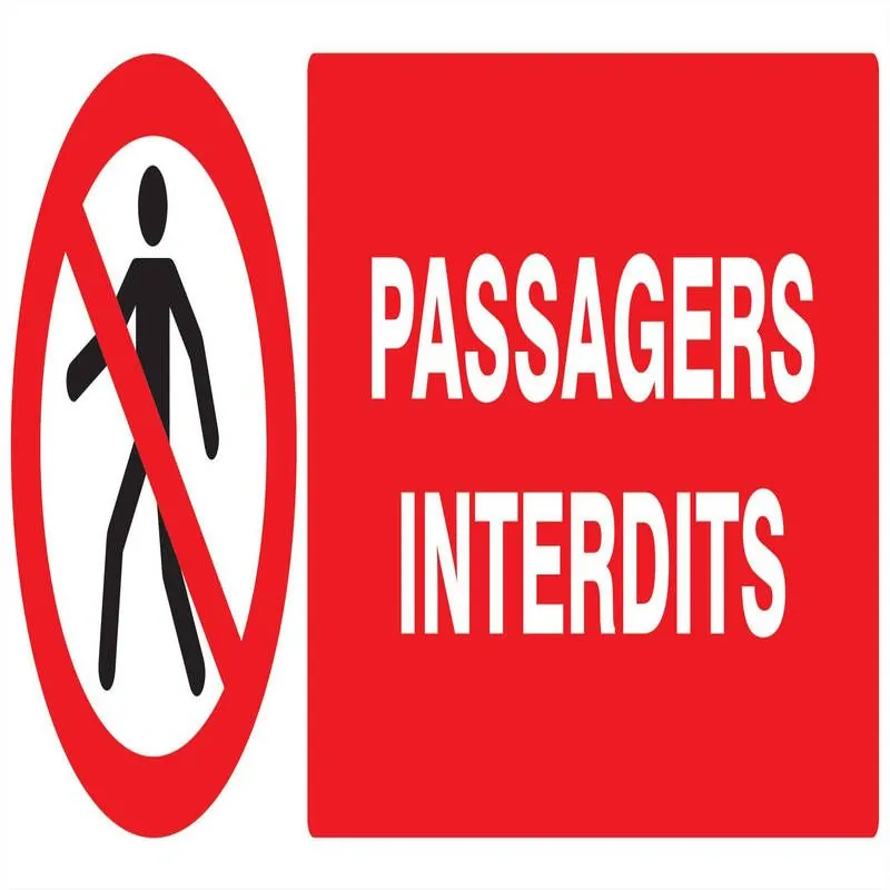 Panneau PASSAGERS INTERDITS 330X120 NO Taliaplast 726202