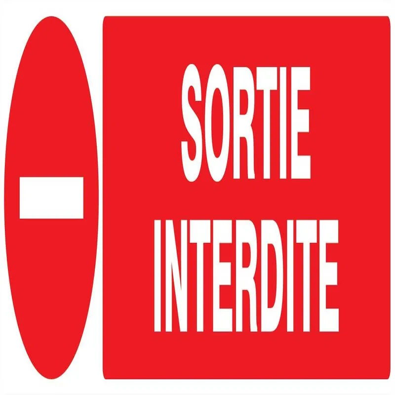 Panneau SORTIE INTERDITE 200X52 NORMAS Taliaplast 720224