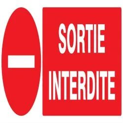 Panneau SORTIE INTERDITE 330x120mm Taliaplast 726224