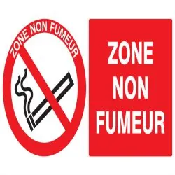 Panneau ZONE NON FUMEUR 330X200 NORMAS Taliaplast 721235
