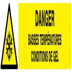 Panneau DANGER BASSES TEMPERATURES CON Taliaplast 725308