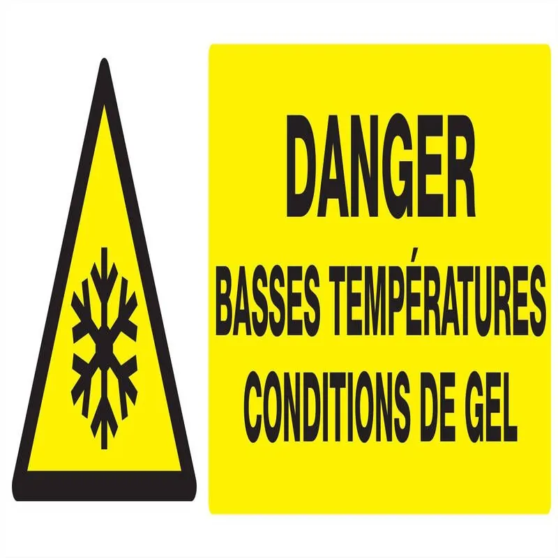 Panneau DANGER BASSES TEMPERATURES CON Taliaplast 726308