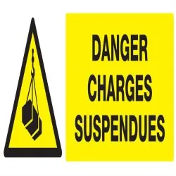 Panneau DANGER CHARGES SUSPENDUES NORM Taliaplast 726307