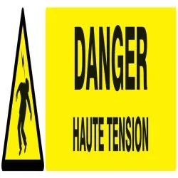 Panneau DANGER HAUTE TENSION 330X75 NO Taliaplast 725302