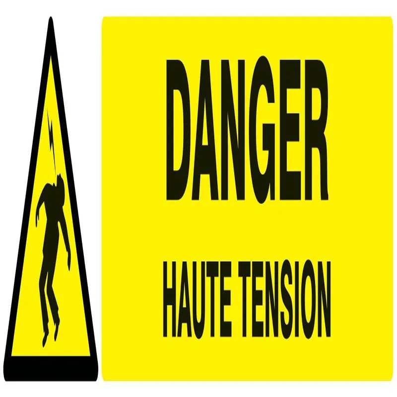 Panneau DANGER HAUTE TENSION 330X75 NO Taliaplast 725302