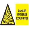 Panneau DANGER MATIERES EXPLOSIVES NOR Taliaplast 721312