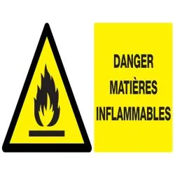Panneau DANGER MATIERES INFLAMMABLES N Taliaplast 721303