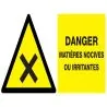 Panneau DANGER MATIERES NOCIVES OU IRR Taliaplast 721306
