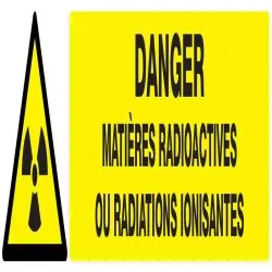 Panneau DANGER MATIERES RADIOACTIVES O Taliaplast 725314