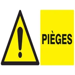 Panneau DANGER PIEGES 330X200 NORMASIG Taliaplast 721321