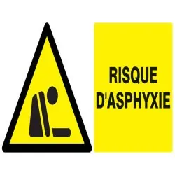 Panneau DANGER RISQUE D'ASPHYXIE 330x2 Taliaplast 721329