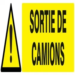 Panneau DANGER SORTIE DE CAMIONS 200x5 Taliaplast 720319