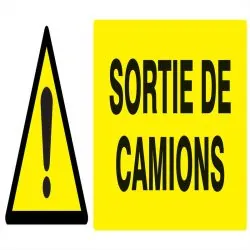Panneau DANGER SORTIE DE CAMIONS 330x1 Taliaplast 726319