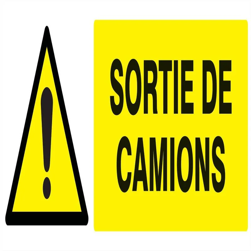 Panneau DANGER SORTIE DE CAMIONS 330x1 Taliaplast 726319
