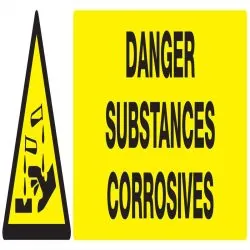 Panneau DANGER SUBSTANCES CORROSIVES N Taliaplast 720309