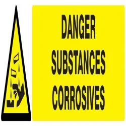 Panneau DANGER SUBSTANCES CORROSIVES N Taliaplast 725309