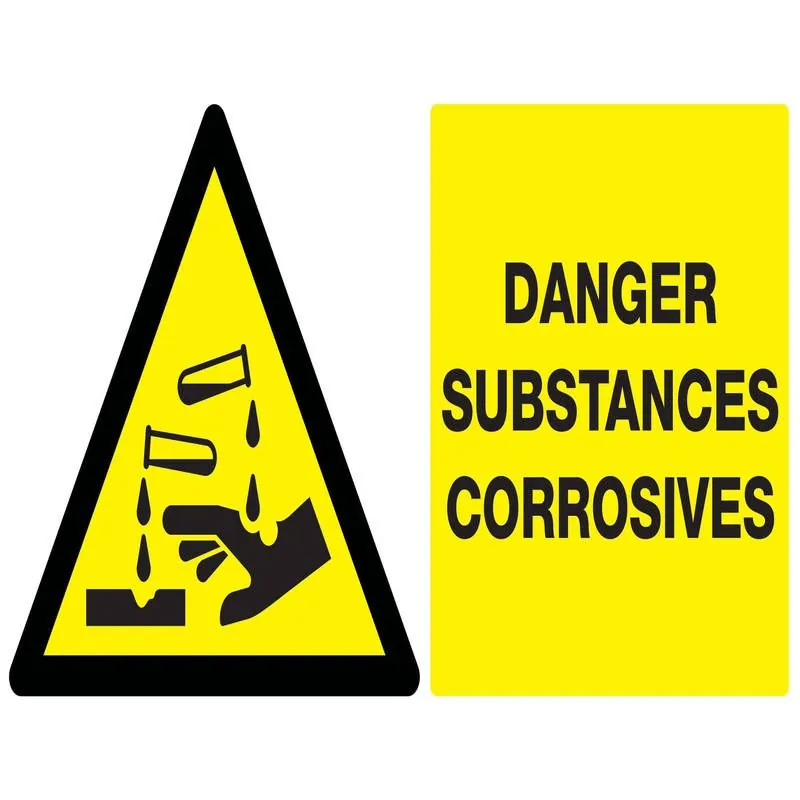 Panneau DANGER SUBSTANCES CORROSIVES N Taliaplast 721309