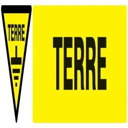 Panneau DANGER TERRE 330X75 NORMASIGN Taliaplast 725318
