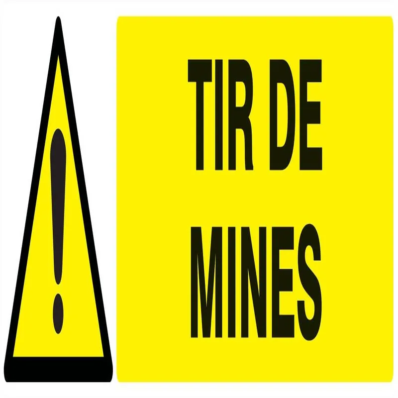 Panneau DANGER TIR DE MINES NORMASIGN Taliaplast 720326