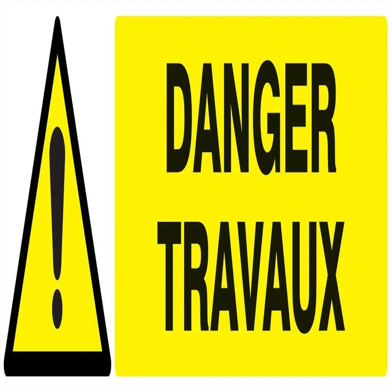 Panneau DANGER TRAVAUX 200x52 NORMASIG Taliaplast 720322
