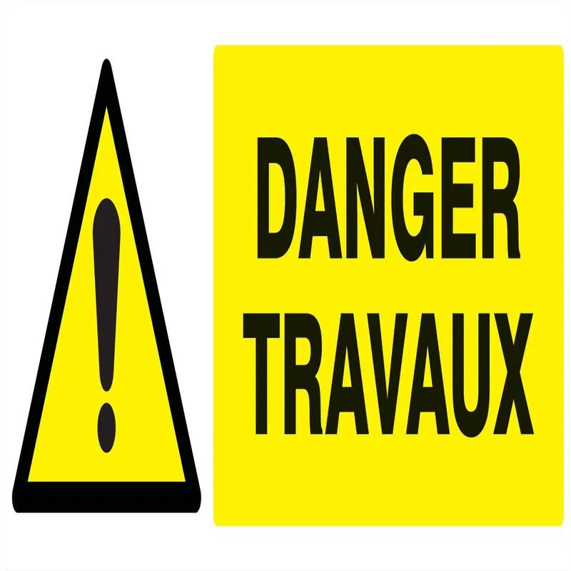 Panneau DANGER TRAVAUX 330X120 NORMASI Taliaplast 726322
