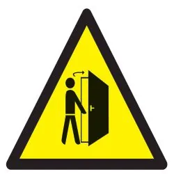 Panneau ATTENTION A L' OUVERTURE PORTE Taliaplast 729918