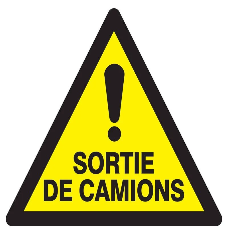 Panneau DANGER SORTIE DE CAMIONS NORMA Taliaplast 729301