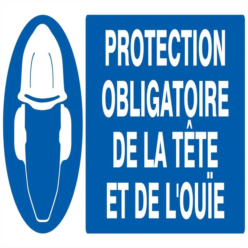 Panneau PROTECTION OBLIGATOIRE TETE ET Taliaplast 726505
