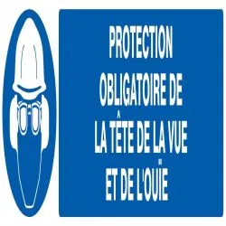 Panneau PROT.OBLIG.TET/ VUE/OUI.200X52 Taliaplast 720501