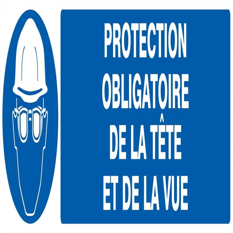 Panneau PROT.OBLIG.TETE ET VUE 200x52 Taliaplast 720504