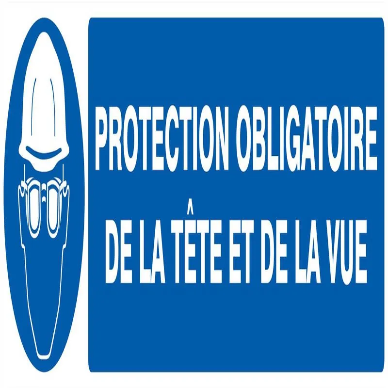 Panneau PROT.OBLIG.TETE ET VUE 330X75 Taliaplast 725504