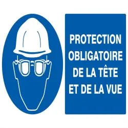 Panneau PROT.OBLIG.TETE ET VUE 330X200 Taliaplast 721504
