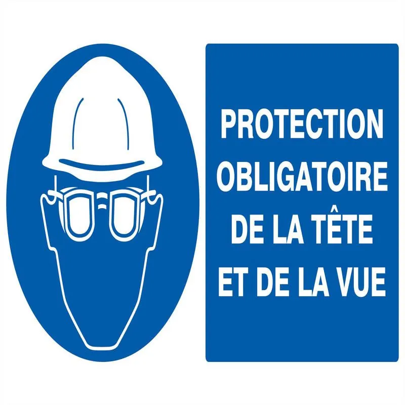 Panneau PROT.OBLIG.TETE ET VUE 330X200 Taliaplast 721504
