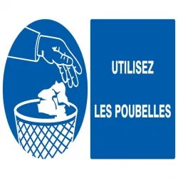 Panneau UTILISEZ LES POUBELLES 330x200 Taliaplast 721512