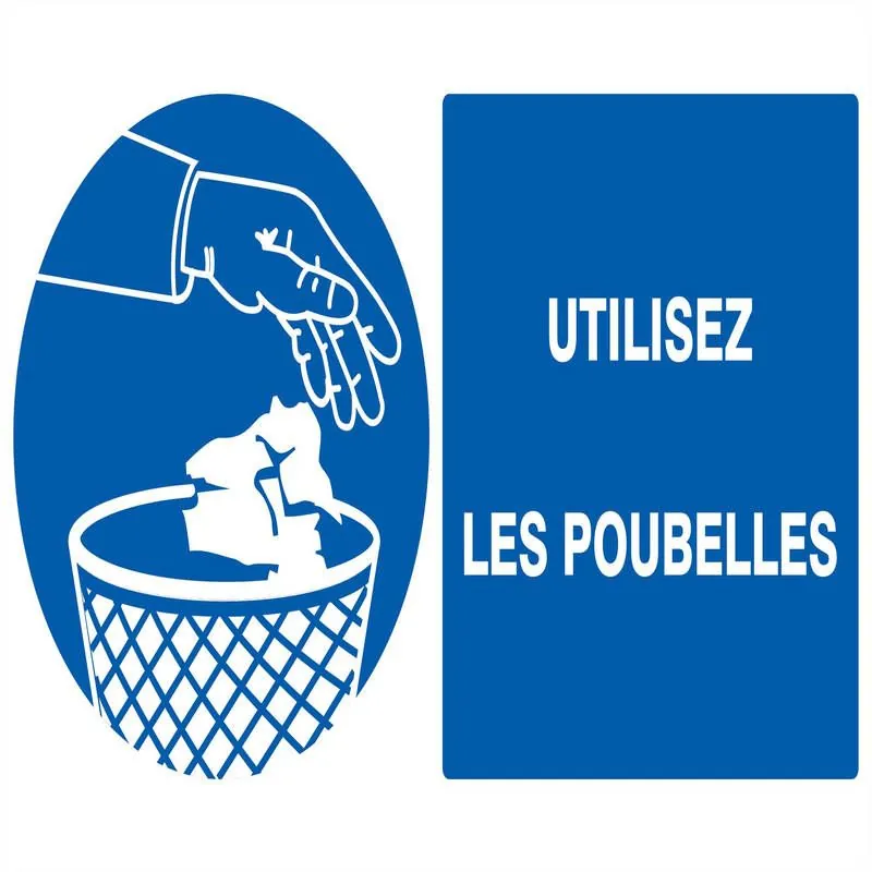 Panneau UTILISEZ LES POUBELLES 330x200 Taliaplast 721512