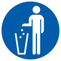 Panneau JETER DECHETS POUBELLE OBLIG. Taliaplast 722556