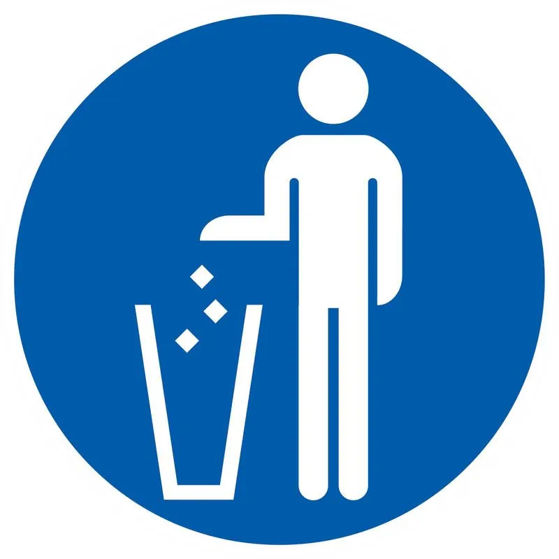 Panneau JETER DECHETS POUBELLE OBLIG. Taliaplast 722556