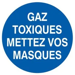 Panneau GAZ TOXIQUES, METTEZ VOS MASQU Taliaplast 724534