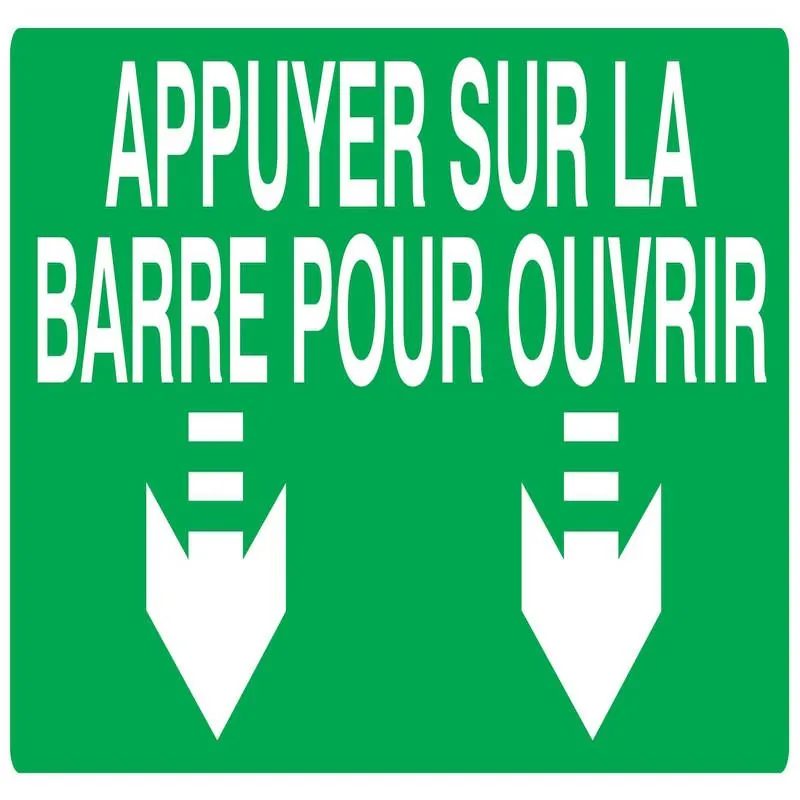 Panneau APPUYER S/BARRE POUR OUVRIR NO Taliaplast 726422