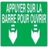 Panneau APPUYER S/BARRE POUR OUVRIR NO Taliaplast 726422