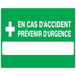 Panneau EN CAS D'ACCIDENT PREVENIR D'U Taliaplast 721413