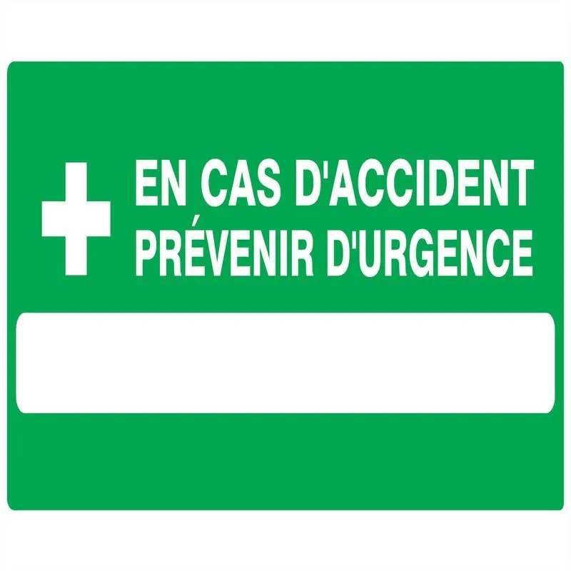 Panneau EN CAS D'ACCIDENT PREVENIR D'U Taliaplast 721413
