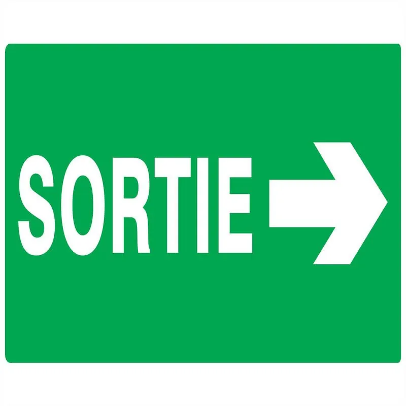 Panneau SORTIE FLECHE A DROITE 330X200 Taliaplast 721419