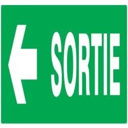 Panneau SORTIE FLECHE A GAUCHE 330X75 Taliaplast 725418